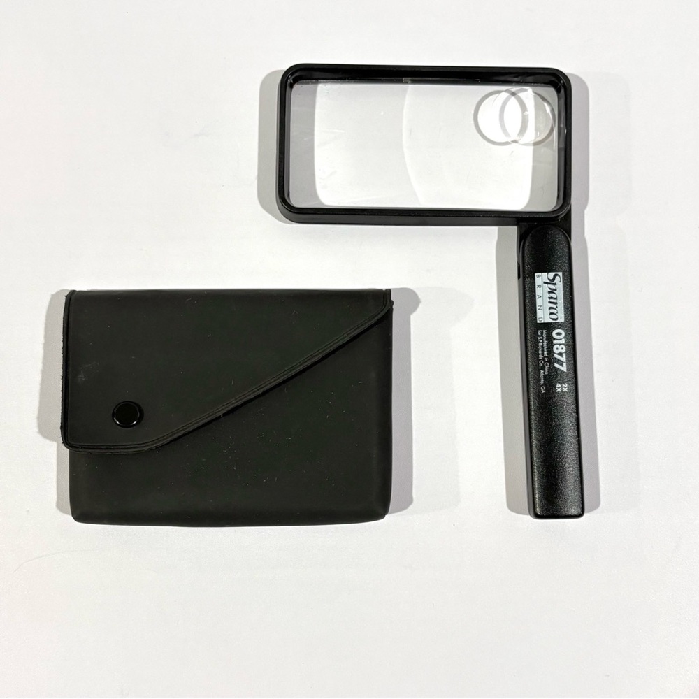 Sparco 2x Folding Pocket Magnifying Glass Bifocal Handheld w/ Case, Jewelry